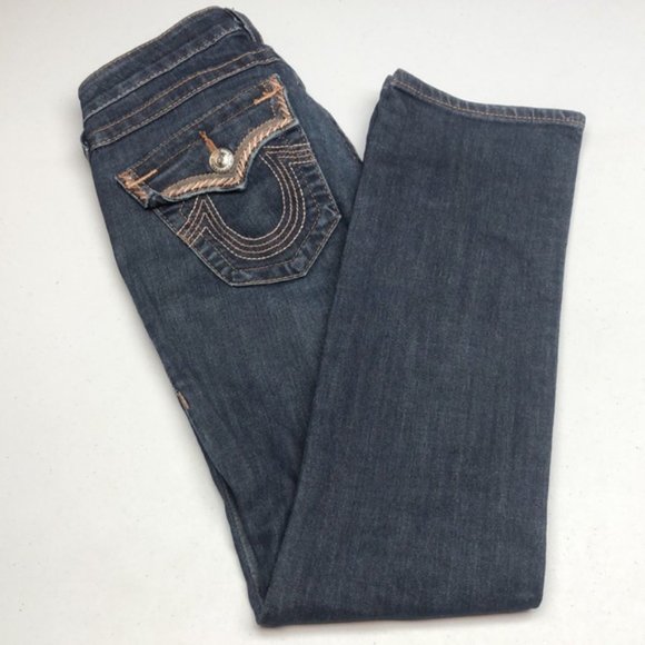 LIKE NEW TRUE RELIGION STRAIGHT JEANS 24x30 MADE IN USA 🇺🇸 - Picture 3 of 10